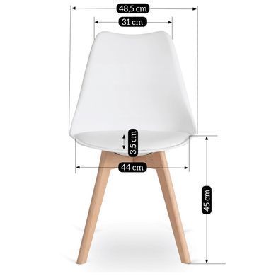 Стул MEBEL ELITE SCANDI Белый/Дуб фотография