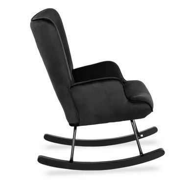 Кресло-качалка бархатное MEBEL ELITE ELIS Velvet Черный фотография