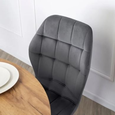 Стул бархатный MEBEL ELITE LUCKY Velvet, Серый / Черный фотография