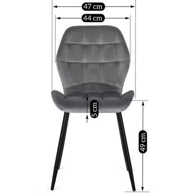 Стул бархатный MEBEL ELITE LUCKY Velvet, Серый / Черный фотография
