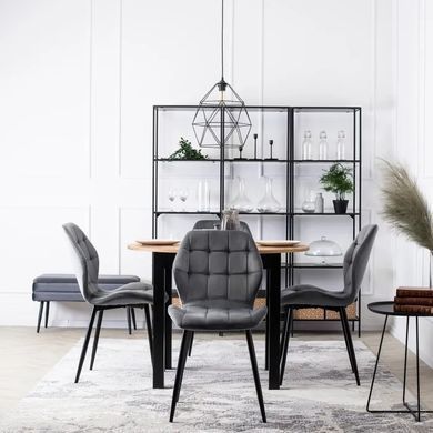 Стул бархатный MEBEL ELITE LUCKY Velvet, Серый / Черный фотография