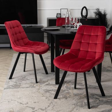 Стілець оксамитовий MEBEL ELITE RICK Velvet, Бордовий фотографія