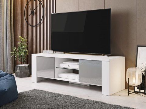 ТВ Тумба West RTV Cama Белый / Серый глянец фотография
