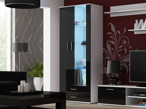 Витрина SOHO S6 2D2S Cama 192 Белый Мат / Черный Глянец фотография