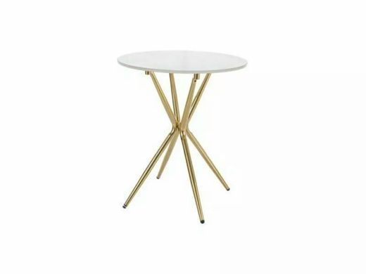 Журнальний столик AZALIA CERAMIC Signal 50x50 Білий Глянець / Золото фотографія