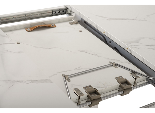 Стіл розкладний TML-670 VETRO 110x110 Білий Мармур фотографія