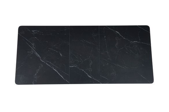 Стіл розкладний BERLIN CERAMIC Intarsio 111(140)x75 чорний мат/чорний каркас фотографія