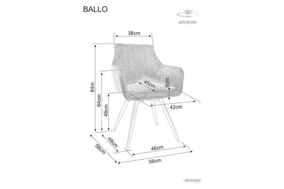 Крісло обертове BALLO BREGO Signal Світлий Беж фотографія
