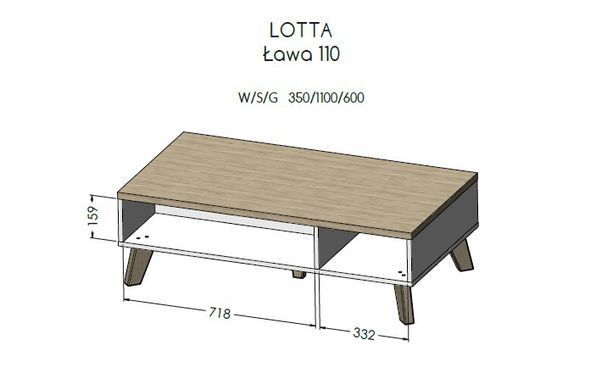 Журнальный столик LOTTA 110x60 Cama Дуб Сонома / Белый фотография