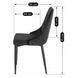 Комплект стіл розкладний MEBEL ELITE CLARK 120(160)х80 см Чорний +4 стільці CORK Чорний