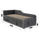 Ліжко оксамитове MEBEL ELITE JONAS Velvet 90x200 Сірий