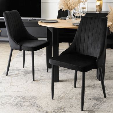 Стілець оксамитовий MEBEL ELITE BARI Velvet Чорний фотографія