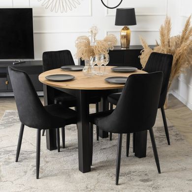 Стілець оксамитовий MEBEL ELITE BARI Velvet Чорний фотографія