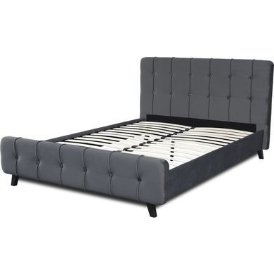 Ліжко двоспальне оксамитове MEBEL ELITE LINO Velvet 140x200 Сірий фотографія