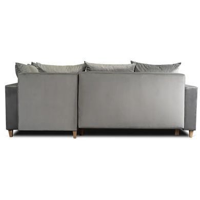 Кутовий диван оксамитовий MEBEL ELITE MARKUS Velvet 238 см Cірий (правий) фотографія