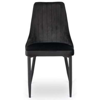 Стілець оксамитовий MEBEL ELITE BARI Velvet Чорний фотографія