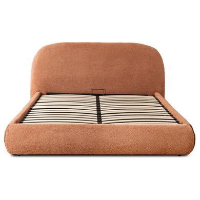 Кровать двуспальная MEBEL ELITE ROSSO 160x200 см Рыжий Букле фотография