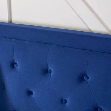 Ліжко двоспальне оксамитове MEBEL ELITE CROS Velvet 140x200 см Синій фотографія