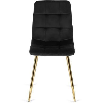 Стілець оксамитовий MEBEL ELITE YORK Velvet, Чорний / Золотий фотографія