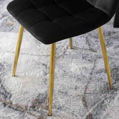 Стілець оксамитовий MEBEL ELITE YORK Velvet, Чорний / Золотий фотографія
