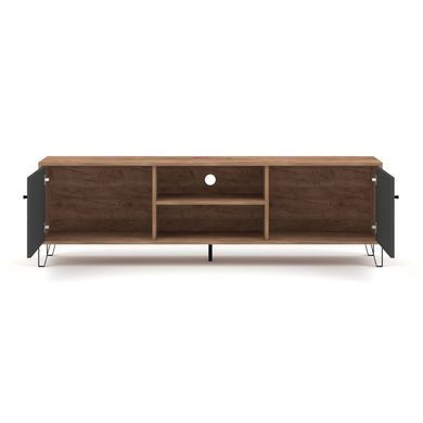 ТВ Тумба MEBEL ELITE BACARDI 183 Дуб Крафт Табако / Графит фотография