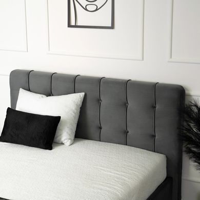 Ліжко двоспальне оксамитове MEBEL ELITE LINO Velvet 140x200 Сірий фотографія
