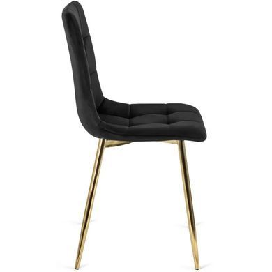 Стілець оксамитовий MEBEL ELITE YORK Velvet, Чорний / Золотий фотографія
