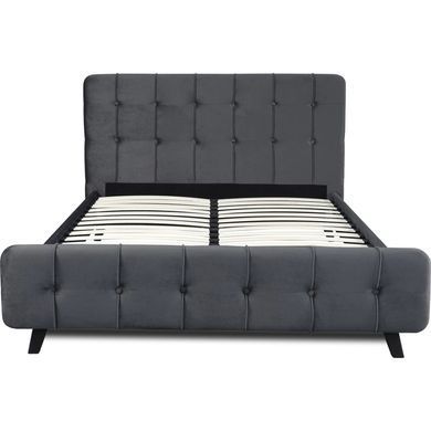 Ліжко двоспальне оксамитове MEBEL ELITE LINO Velvet 140x200 Сірий фотографія
