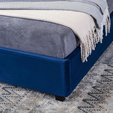 Ліжко двоспальне оксамитове MEBEL ELITE CROS Velvet 140x200 см Синій фотографія
