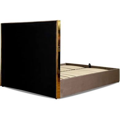 Ліжко двоспальне оксамитове MEBEL ELITE EMILIO Velvet 160x200 см Бежевий фотографія