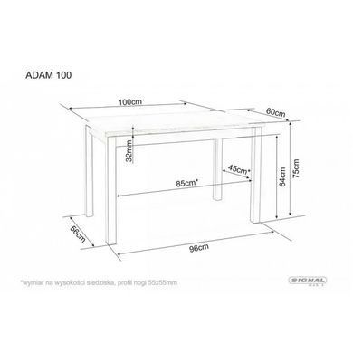 Стіл обідній ADAM Signal 100x60 Дуб кремону торро / кашемір фотографія