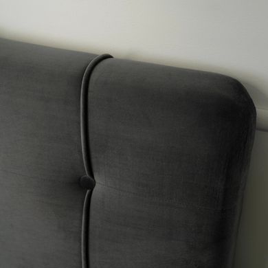 Ліжко двоспальне оксамитове MEBEL ELITE LINO Velvet 140x200 Сірий фотографія