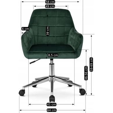 Стілець офісний поворотний оксамитовий MEBEL ELITE FABIO Velvet Зелений фотографія