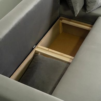 Кутовий диван оксамитовий MEBEL ELITE MARKUS Velvet 238 см Cірий (правий) фотографія