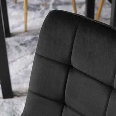 Стілець оксамитовий MEBEL ELITE YORK Velvet, Чорний / Золотий фотографія