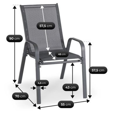 Комплект садових меблів MEBEL ELITE LIBERTY Чорний