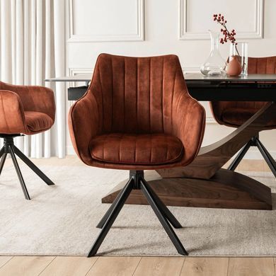 Стілець поворотний MEBEL ELITE MUMBAI Velvet&nbsp;2 Рудий фотографія