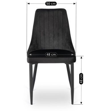 Стілець оксамитовий MEBEL ELITE BARI Velvet Чорний фотографія
