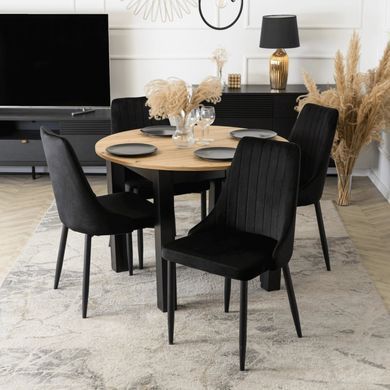 Стілець оксамитовий MEBEL ELITE BARI Velvet Чорний фотографія