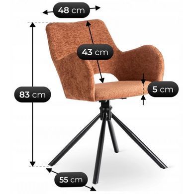 Крісло поворотне MEBEL ELITE FLAV Рудий фотографія