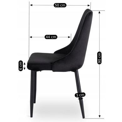 Стілець оксамитовий MEBEL ELITE BARI Velvet Чорний фотографія