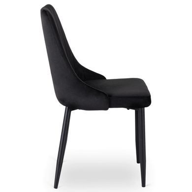 Стілець оксамитовий MEBEL ELITE BARI Velvet Чорний фотографія