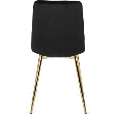 Стілець оксамитовий MEBEL ELITE YORK Velvet, Чорний / Золотий фотографія