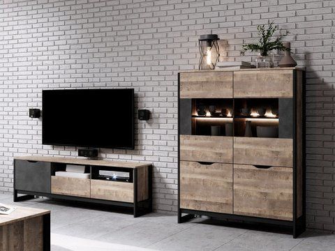 Стенка Perfect Home Арден / Arden C Дуб санд гранж/матера фотография