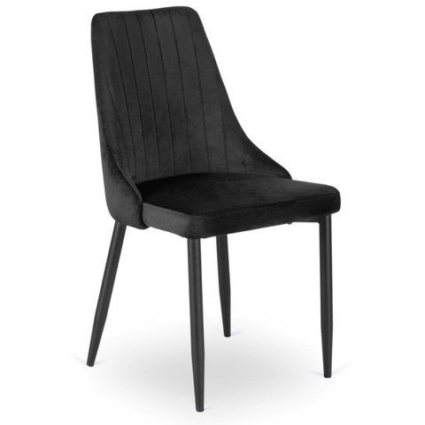 Стілець оксамитовий MEBEL ELITE BARI Velvet Чорний фотографія