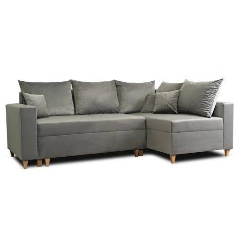 Кутовий диван оксамитовий MEBEL ELITE MARKUS Velvet 238 см Cірий (правий) фотографія