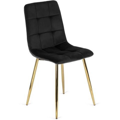 Стул бархатный MEBEL ELITE YORK Velvet, Черный / Золотой фотография