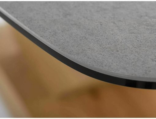 Стіл розкладний DOLCE Ceramic PIETRA DI SAVOIA Signal 180(240)x95 Світло Сірий Мат / Горіх фотографія