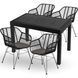 Комплект садової меблів MEBEL ELITE стіл FARGO + 4 стільці MUSA Чорний