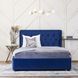 Ліжко двоспальне оксамитове MEBEL ELITE CROS Velvet 140x200 см Синій